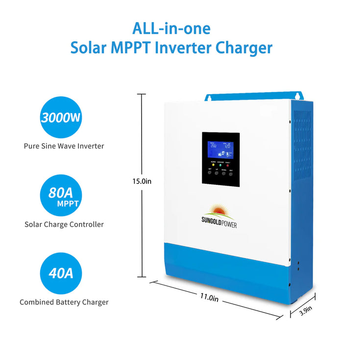 SunGold Power 3000w 24v Solar Inverter Charger