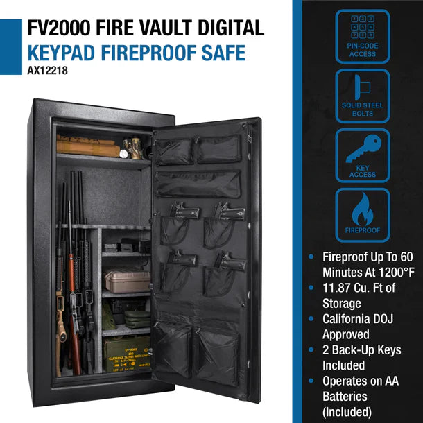 Barska FV2000 FireVault Fireproof Digital Keypad Rifle/Firearms Safe