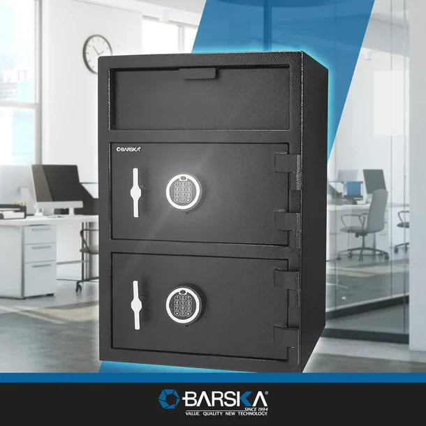 Barska AX13312 Dual Compartment Digital Keypad Cash Depository Safe