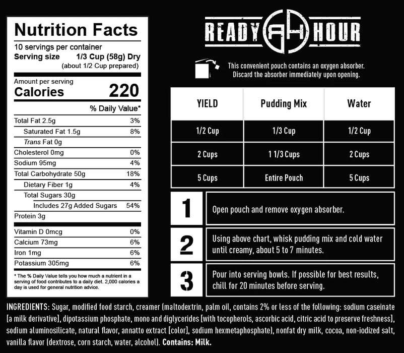 ReadyHour 1-Year 25-Year Shelf Life Long Term Survival Emergency Food Supply Kit