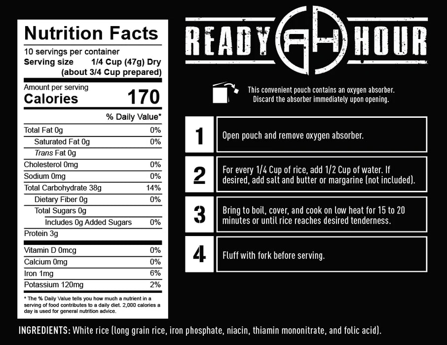 ReadyHour 1-Year 25-Year Shelf Life Long Term Survival Emergency Food Supply Kit