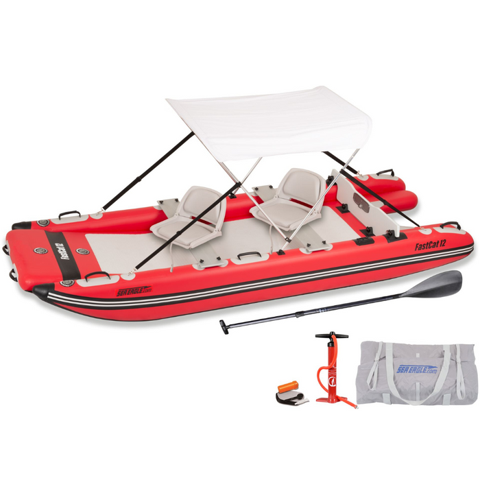 Sea Eagle 2 Person Swivel Seat Canopy Package FastCat12™ Catamaran Inflatable Boat