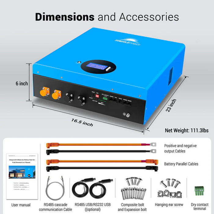 SunGold Power SG48100M (5.12kwh) Powerwall LIFEPO4 Lithium Battery