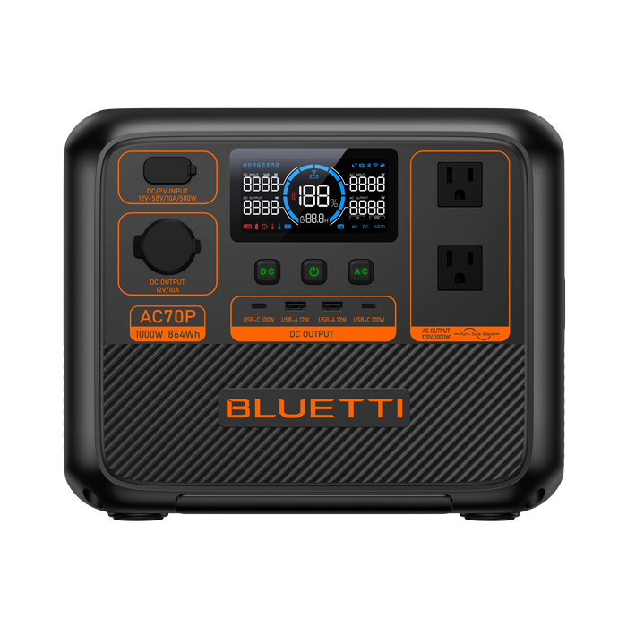 BLUETTI AC70P Portable Power Station (1000W 864Wh) - Survival Creation