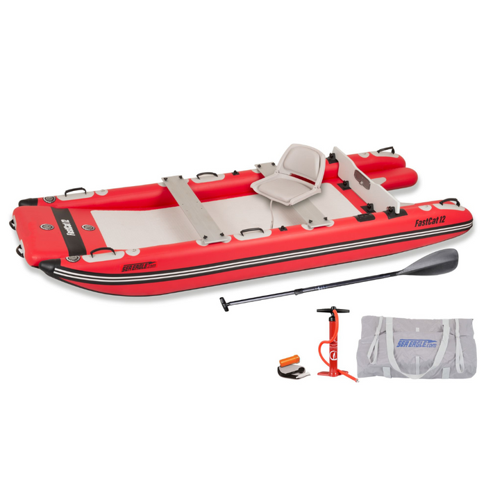 Sea Eagle 2 Person Deluxe Package FastCat12™ Catamaran Inflatable Boat - Survival Creation