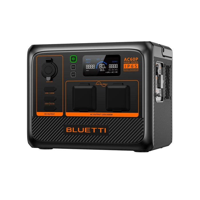 BLUETTI AC60P Portable Power Station (600W 504Wh) - Survival Creation