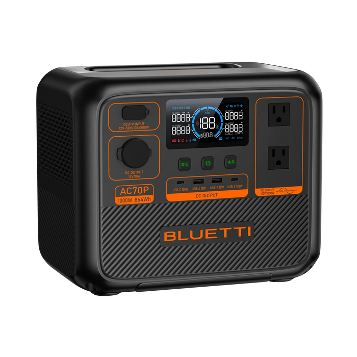 BLUETTI AC70P Portable Power Station (1000W 864Wh) - Survival Creation