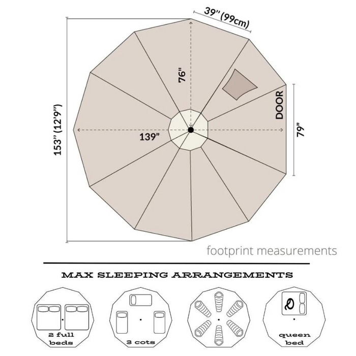 Life InTents 13' (4M) Stella Stargazing Canvas Bell/Yurt Tent - Survival Creation