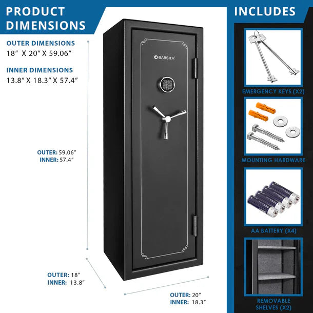 Barska FV1000 FireVault Fireproof Digital Keypad Rifle/Firearms Safe - Survival Creation