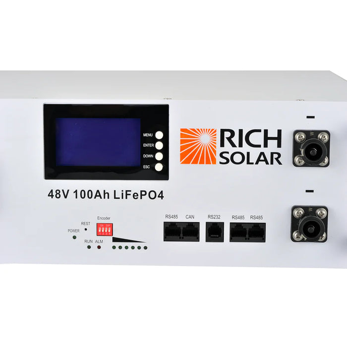 Rich Solar ALPHA 5 | 48V 100Ah LiFePO4 Lithium Server Rack Battery | 5kWh Energy