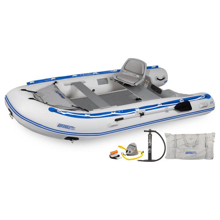 Sea Eagle 6 Person Drop Stitch Swivel Seat Package 12'6" Sport Runabout Inflatable Boat - Survival Creation