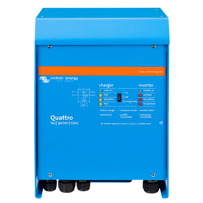 Victron Quattro 48/3000 Inverter | 48V Input | 3000W Output 120V | 35A Charger | Transfer Switch